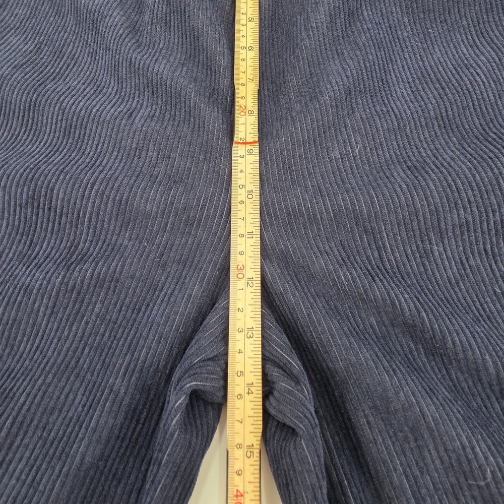 HALARA RIBBED HIGH WAIST WIDE LEG PANTS WOMENS LARGE PETITE BLUE POCKETS COMFORT - Picture 6 of 15